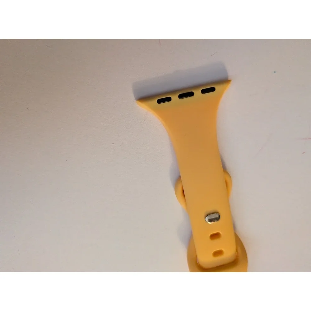Yellow Silicone Sport Band for Apple Watch 38mm 40mm 41mm Pin Tuck Strap